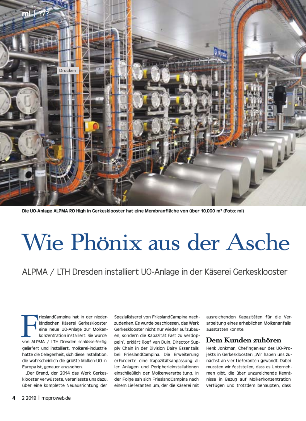 Screenshot: Artikel in Moproweb.