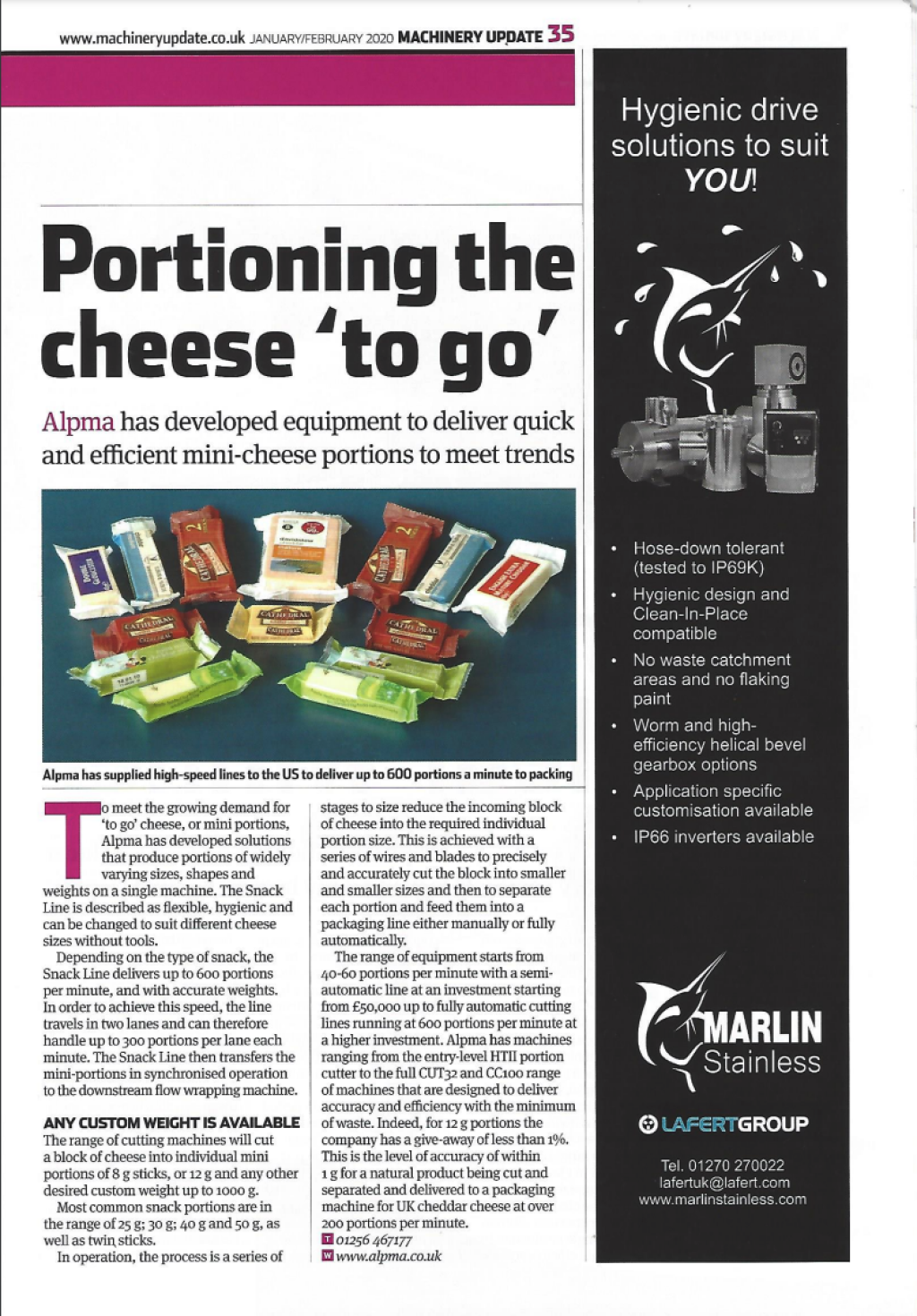 Screenshot: Artikel Portioning the cheese to go.